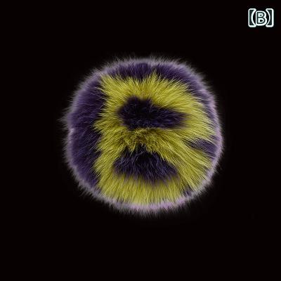 バッグチャーム レディース かわいい ポップ アルファベット イニシャル モンスター フォックスファー ふわふわ ファーボール ポンポン キーホルダー 小物 カラフル アクセサリー