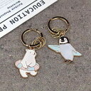 キーホルダー 女性用 カップル かわいい おしゃれ アニマル ペンギン クマ シロクマ バッグチャーム 車用 亜鉛合金製 キーリング