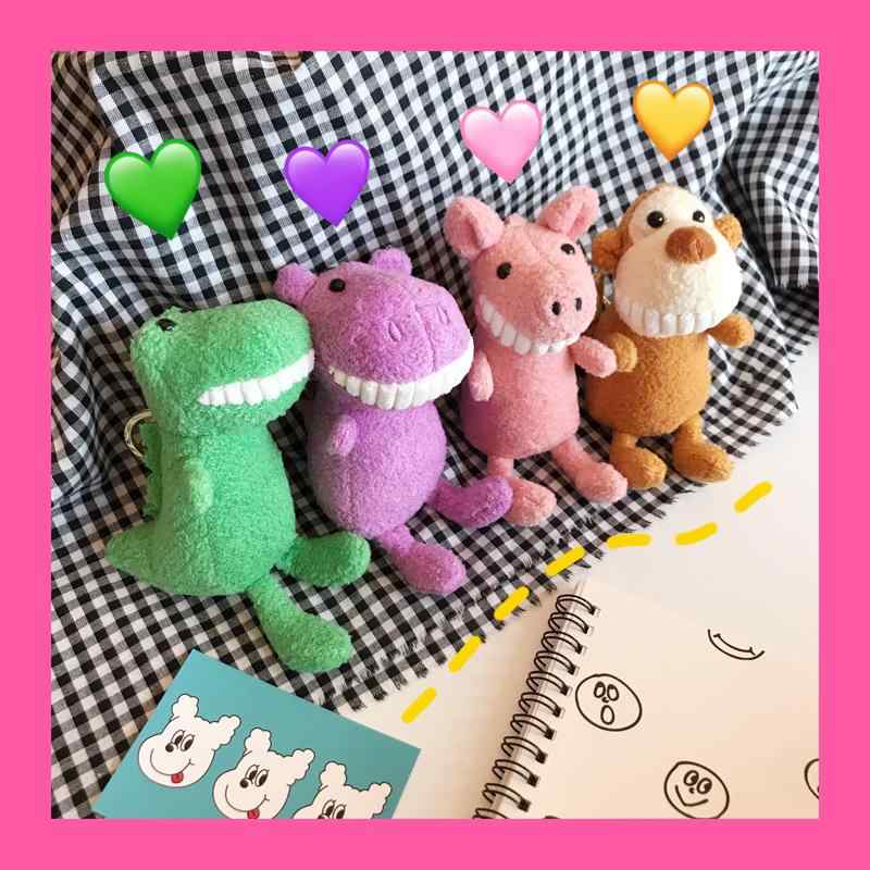 Key Chains - キーホルダー レディース 女の子 かわいい おしゃれ 笑顔 ビッグトゥース アニマル マスコット バッグチャーム リュックサック 小物 アクセサリー