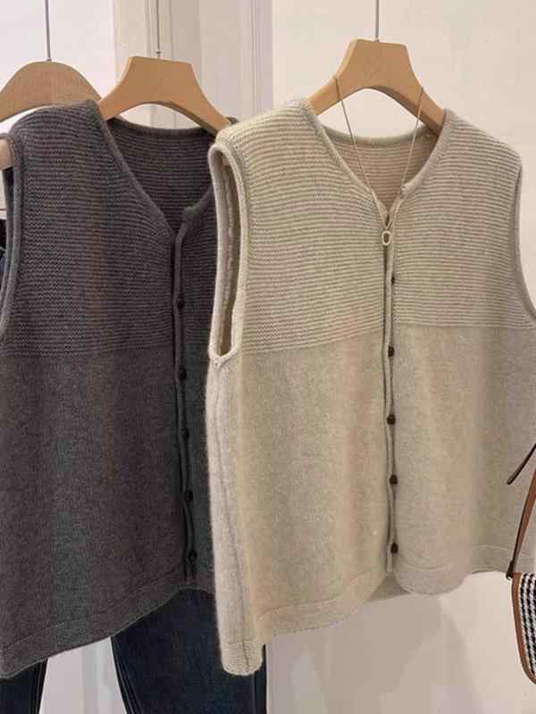 ベスト メンズ おしゃれ 前開き レディース ゆったり 春秋 フード ニット カーディガン 重ね着風 オシ..