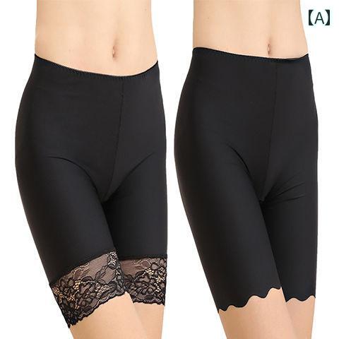 Other - パンツ レディース おしゃれ ブラック 5分丈 シームレス 大きいサイズ 波型裾 レース裾 涼しい 快適 防犯 インナー