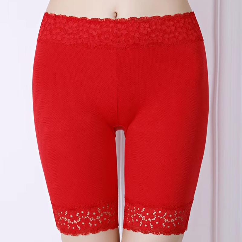 5分丈パンツ レディース おしゃれ 夏 涼しい 快適 透け防止 レース裾 大きいサイズ お腹押さえ インナ..