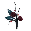 ブローチ レディース 中国風 バラモチーフ アクセサリー 装飾 小物 胸元 ピン キラキラ パール ビーズ ミセス マダム シンプル エレガントおしゃれ 赤 緑 茶