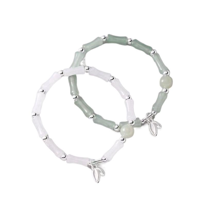 ブレスレット レディース チャイナ風 竹モチーフ 節 葉 細い 手首 アクセサリー 韓国 おしゃれ シンプ..