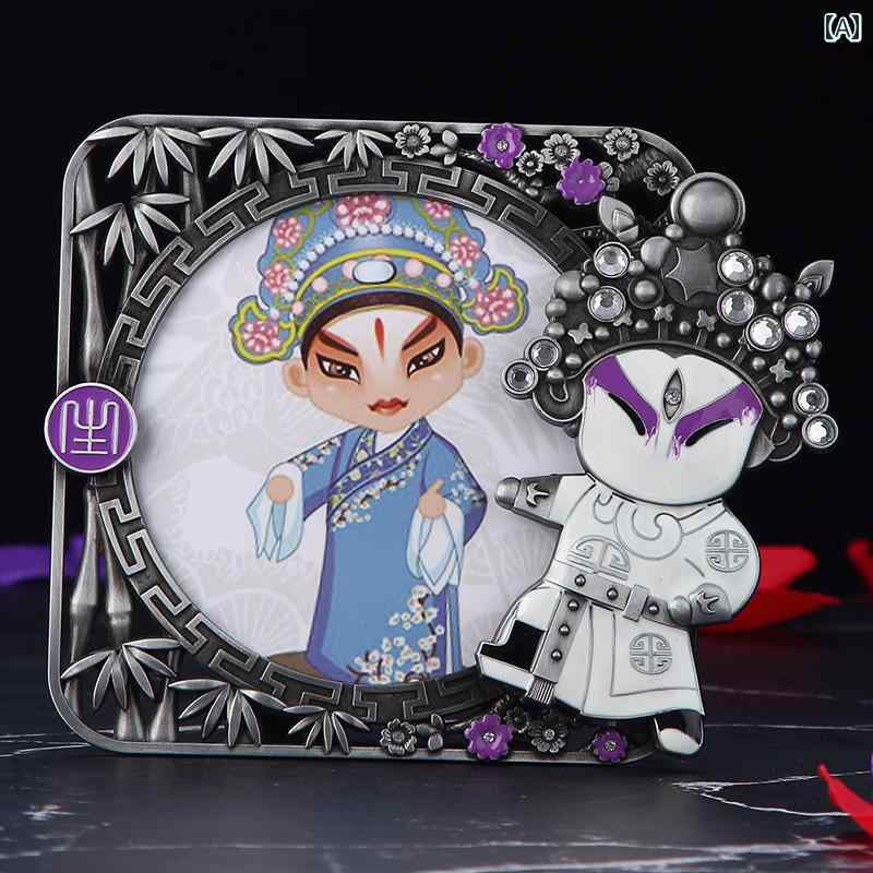 インテリア 置物 オブジェ 中国風 京劇モチーフ フォトフレーム 工芸品 タッセル 雑貨 小物 装飾 キラ..