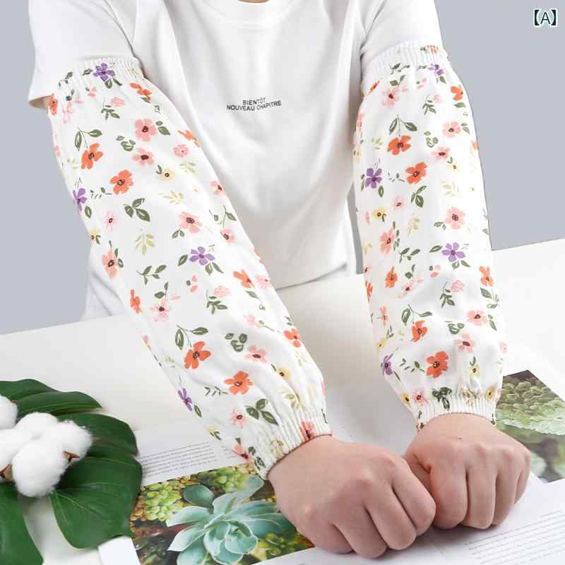 アームカバー メンズ レディース おしゃれ 夏 花柄 ロング丈 通気性性 防汚 綿 通気性 快適 仕事用