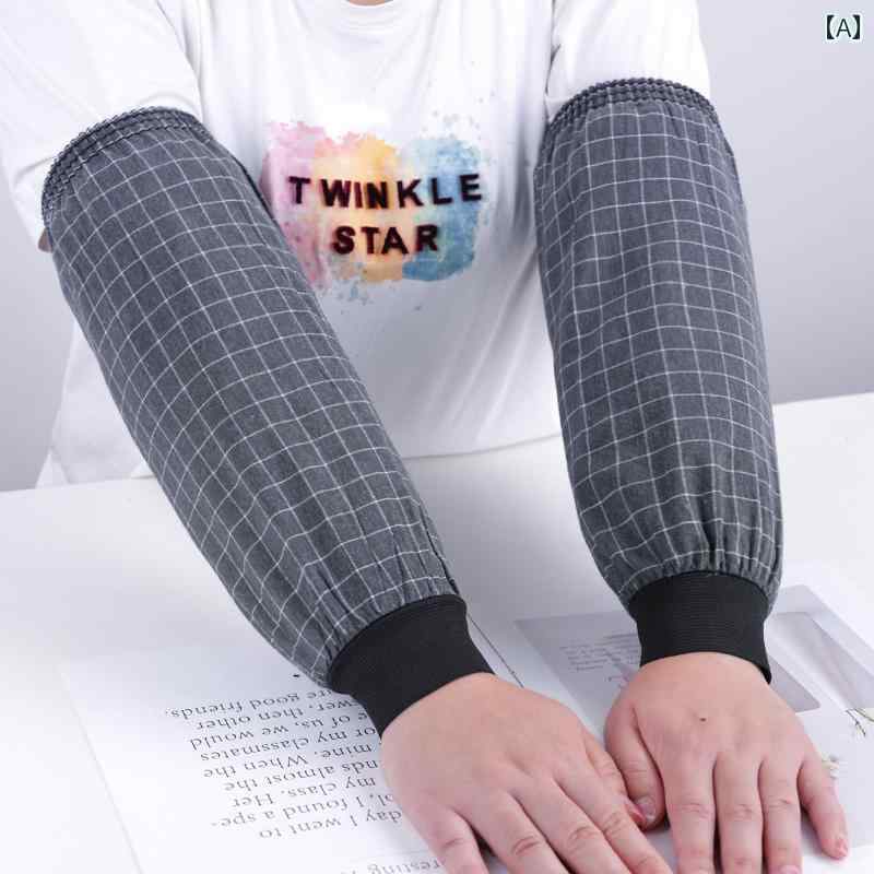 袖カバー メンズ レディース おしゃれ 秋冬 綿 柄 長め ゆったり キッチン 仕事 防汚 ワーク オフィス ..