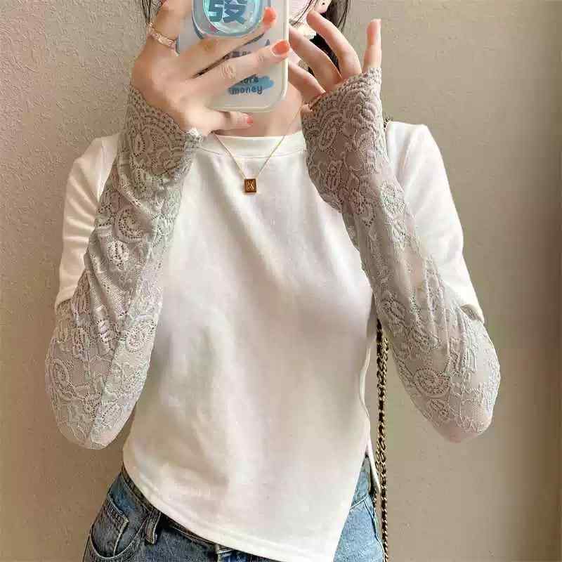 袖カバー レディース おしゃれ 長め 日焼け防止 レース 夏 薄手 腕カバー 伸縮性 通気性 かわいい 紫外..