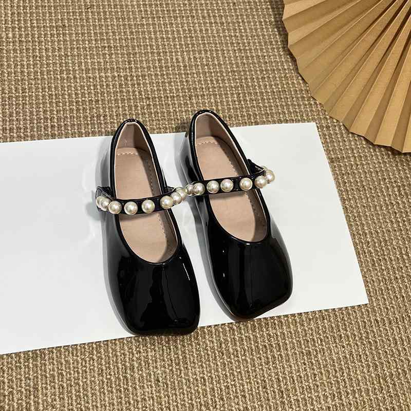 ドレスシューズ 女の子 パールストラップ スクエアトゥ メリージェーン プリンセス 春秋 発表会 フォー..