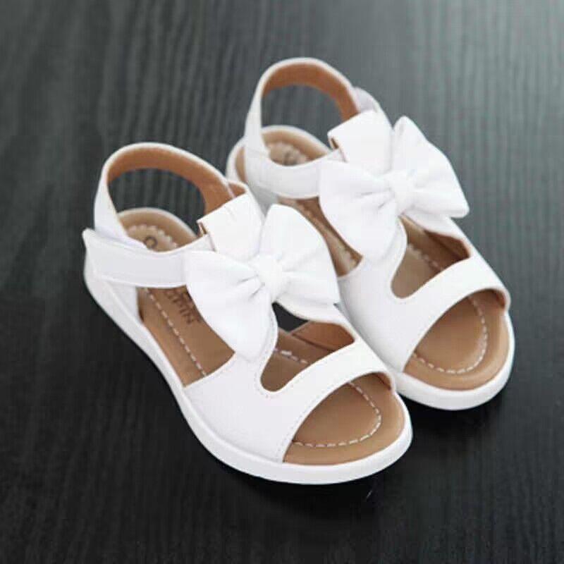 サンダル 女の子 キッズ 革 夏 ピンク リボン つま先保護 かわいい 韓国 中学生 子供 おしゃれ 通気性