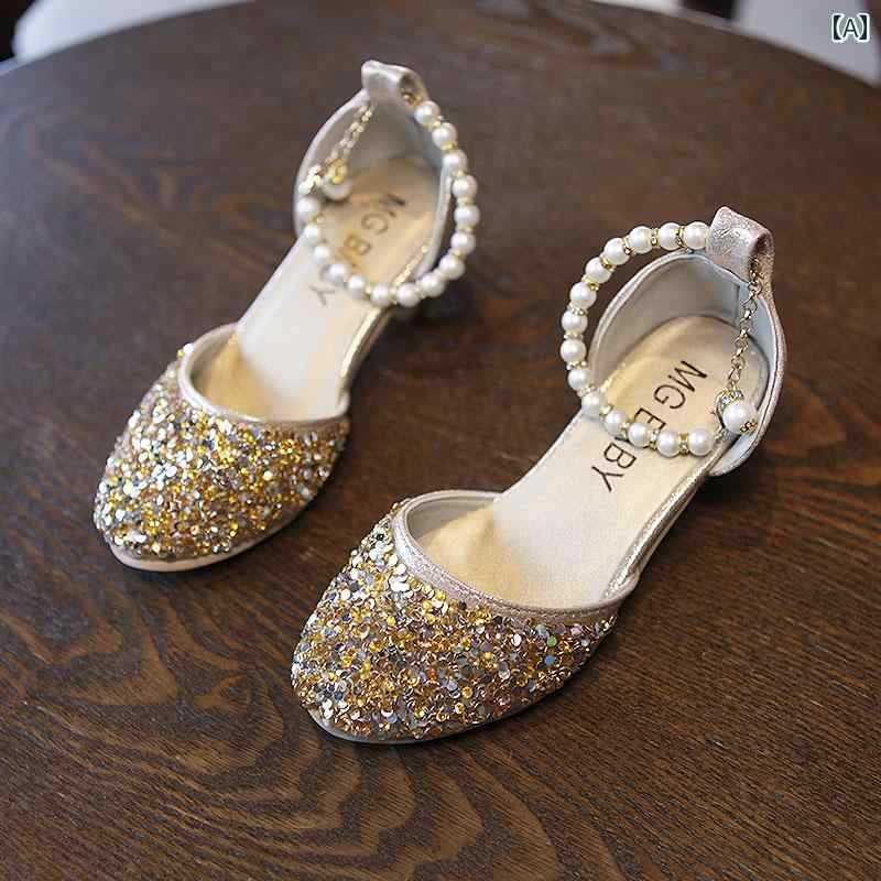 パンプス 女の子 キッズ 春 舞台 表演 きらきら ハイヒール シューズ