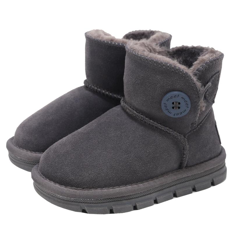 ショートブーツ キッズ 牛革 通気性 革 裏起毛 冬 女の子 男の子 滑り止め スノーブーツ 暖かい ベビー