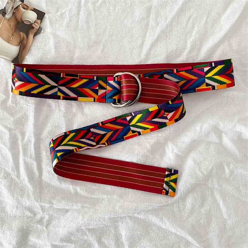 ベルト レディース メンズ キャンバス 民族風 幅広 韓国 装飾 学生 個性 デニム合わせ ウエスト おしゃ..