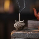 線香立て おしゃれ 仏具 仏壇 香炉 工芸品 装飾 置き物 小物 小さめ 卓上 オブジェ インテリア 家庭用 アンティーク調 チャイナ風 黒 茶