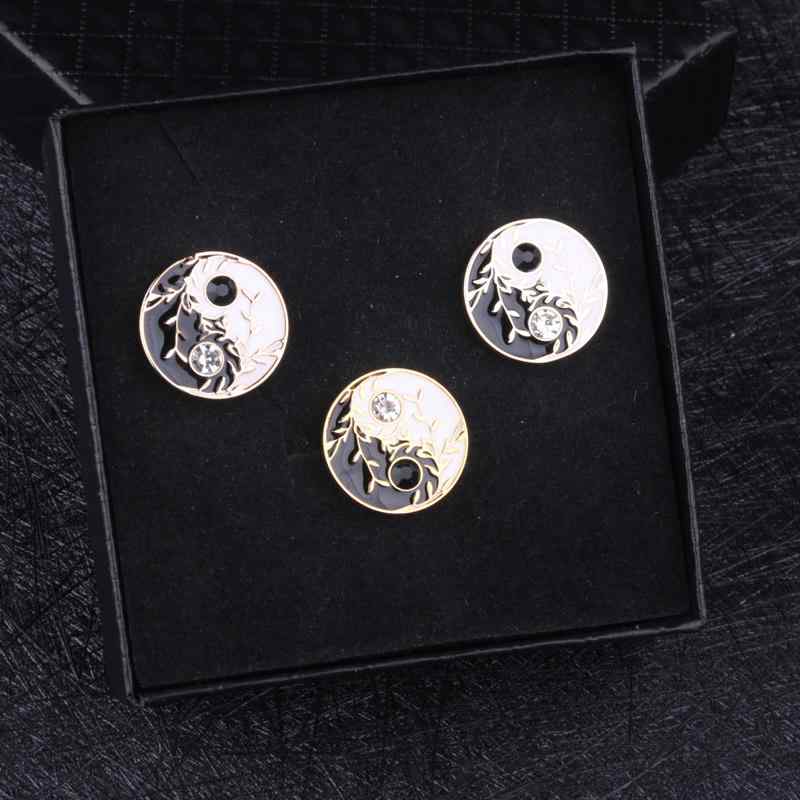 ラペルピン メンズ ブローチ カフスボタン セット スーツ シャツ 襟 胸元 袖口 ビジネス 韓国 シンプル おしゃれ 円形 太極 ゴールド ギフト