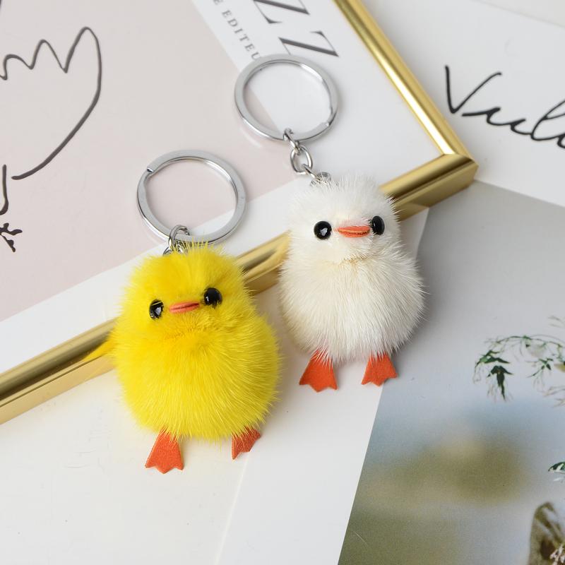 キーホルダー ぬいぐるみ かわいい 小さい ひよこ ふわふわ 柔らかい ファー 携帯ストラップ バッグ チャーム 車鍵 アクセサリー お揃い 友達 ギフト 黄 白 ピンク