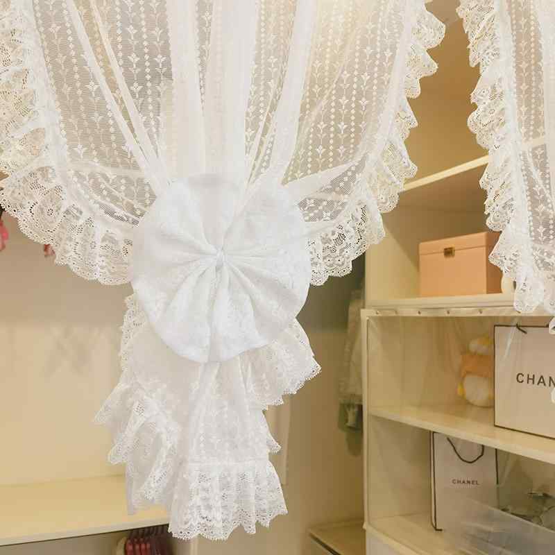 カーテン おしゃれ レース フレンチ レトロ 遮光 目隠し 防塵 日除け 小窓 リビング キッチン 新生活 インテリア 飾り 花柄