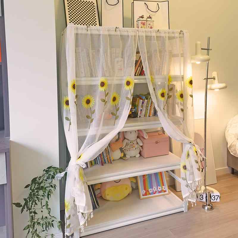 カフェ カーテン おしゃれ アメリカン ひまわり タッセル ガーゼ レトロ 遮光 棚隠し 防塵 日除け 仕切り 小窓 リビング キッチン 新生活 インテリア 白