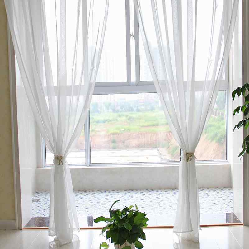 カーテン 仕切り おしゃれ シンプル ガーゼ 半透明 透け感 目隠し 遮光 防塵 レトロ バルコニー リビング キッチン 新生活 インテリア 模様替え 白