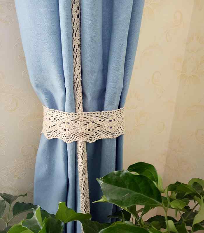 カーテンタッセル おしゃれ レース 面ファスナー アメリカン カントリー風 レトロ リビング 寝室 キッ..