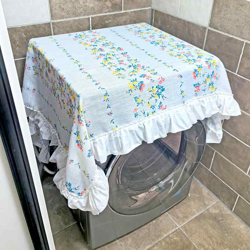 埃 除け カバー 甘い 小さめ 花柄 洗濯機 キッチン 通気性 生地 布 防塵 フリル 正方形 大きめ リビン..