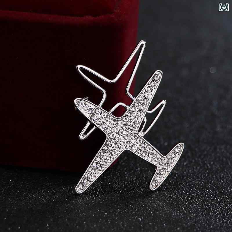 ラペルピン メンズ レディース 韓国 スーツ ブローチ 飛行機 ドラゴン 馬 合金 メッキ 人工水晶 パール キラキラ アクセサリー おしゃれ ゴールド シルバ...