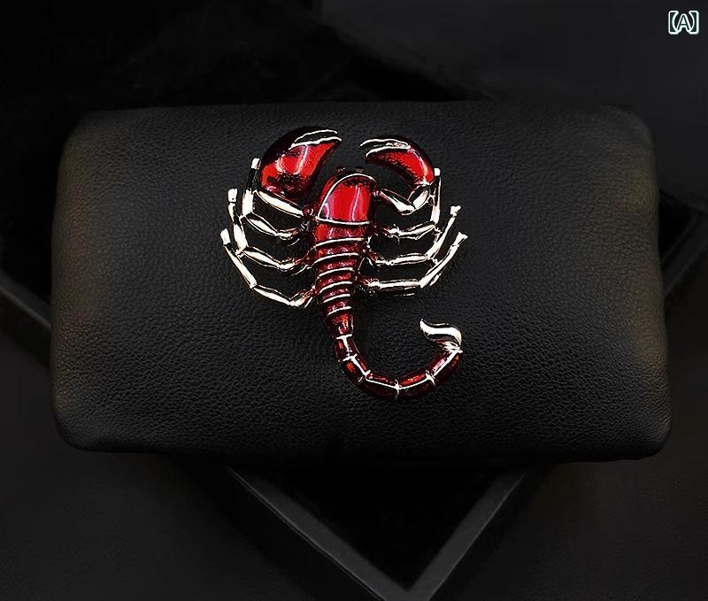 ラペルピン レディース ブローチ サソリ 衣類 バッグ 帽子 アクセサリー 蠍座 レトロ かっこいい カジュアル 個性的 パンク プレゼント