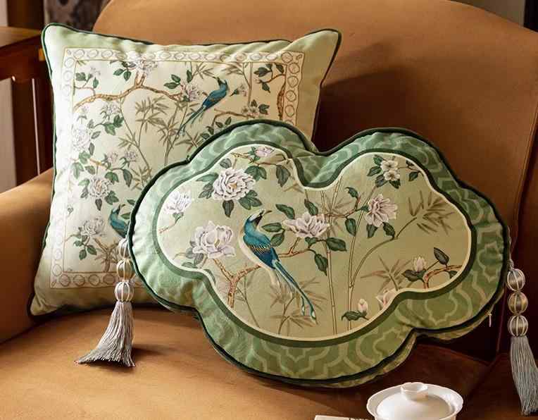 クッション ソファ おしゃれ カバー 中国 リビング 寝室 ベッド チャイナ風 腰枕 室内 インテリア 装飾..