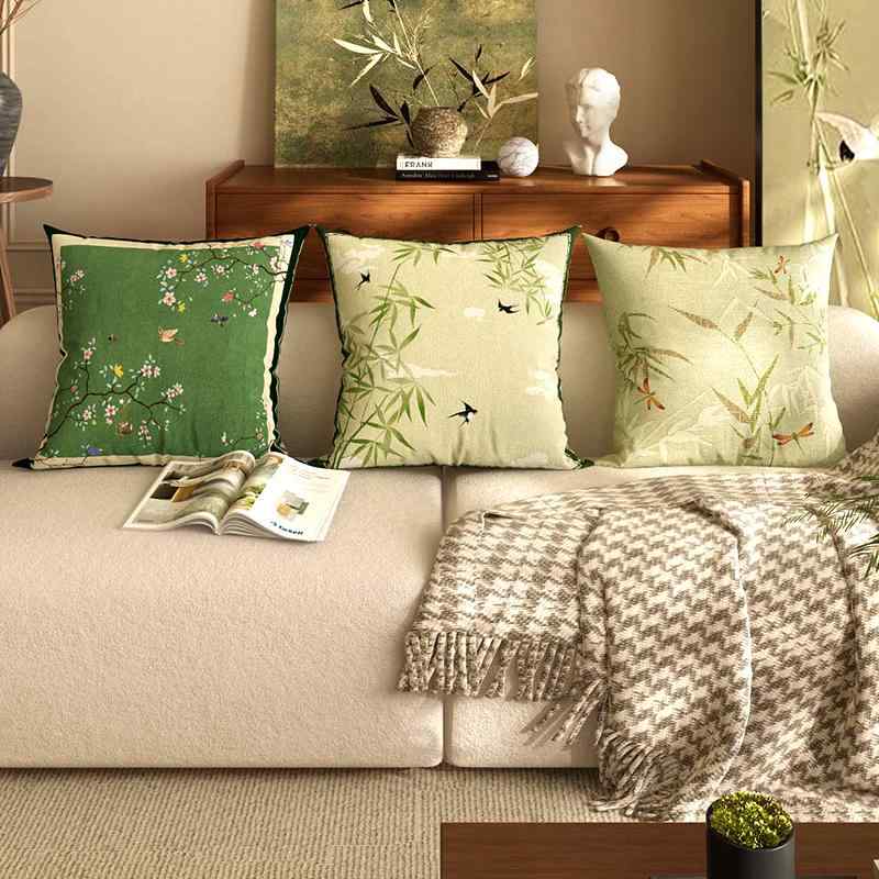 クッション ソファ おしゃれ カバー 中国風 リビング 寝室 ベルベッド 腰枕 椅子 書斎 オフィス インテ..