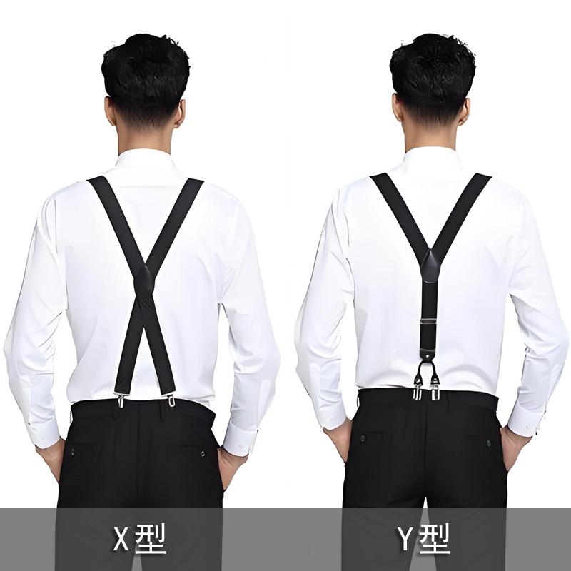 サスペンダー メンズ 大人 シニア レトロ ビジネス 外出用 伸縮性 キャンバス クリップ フック 合金 シンプル 無地 ドット チェック おしゃれ 黒 紺