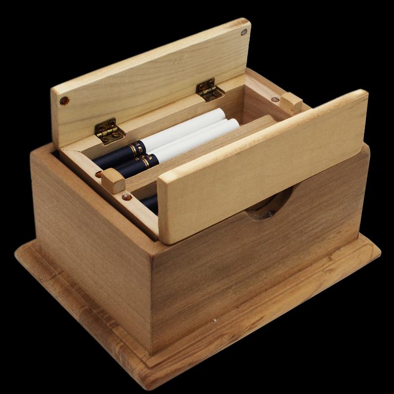 タバコケース メンズ 木製 自動 排出 ボックス 卓上 リビング オフィス スタイリッシュ おしゃれ 厚手 ギフト 紳士 シンプル 四角 大容量