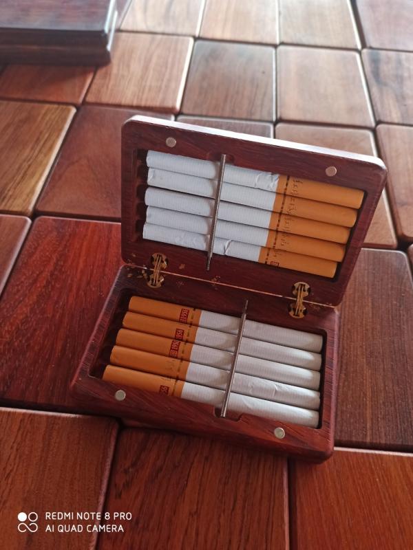 タバコケース メンズ 木製 ボックス 赤 薄型 蓋つき 誕生日 プレゼント 紳士 シンプル 四角 おしゃれ ビジネス 普段使い ポータブル コンパクト 収納