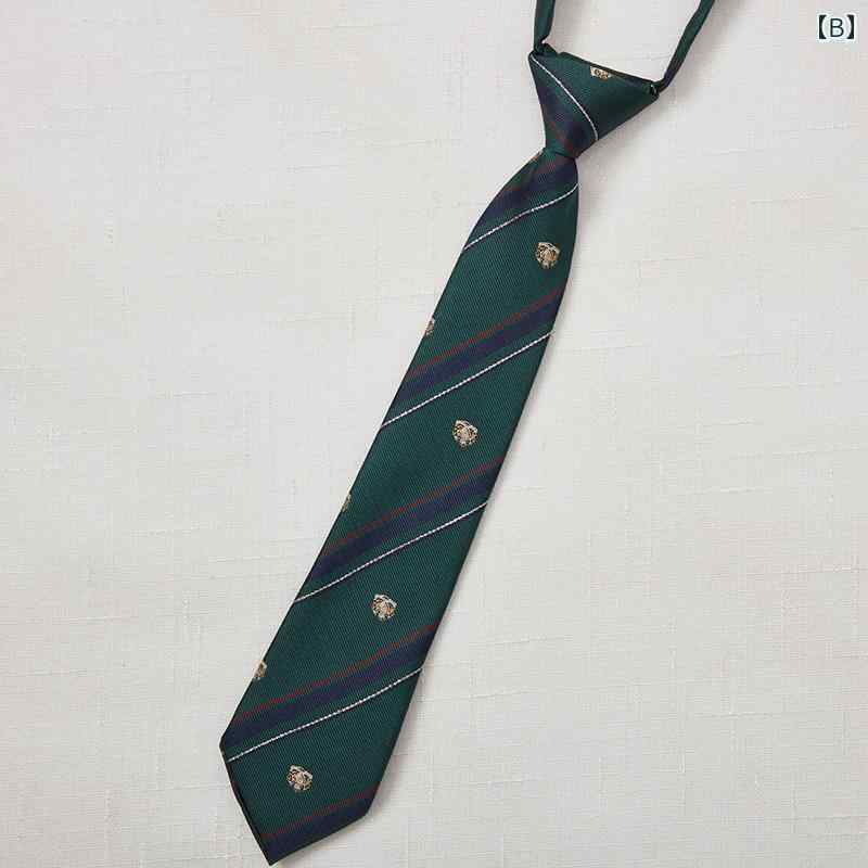 フロントップ楽天市場店の高校 制服 ネクタイ JK シャツ スーツ アクセサリー レディース チェック 柄 伸縮性 取り外し 簡単 韓国 エンブレム リボン ストライプ ピンク 緑 赤｜アングル2
