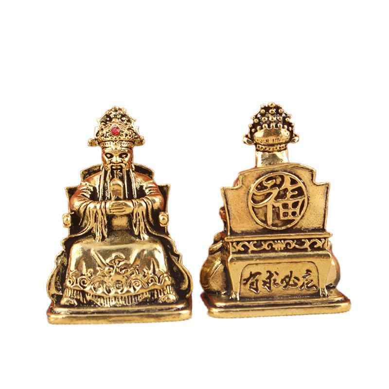 真鍮 置物 ペーパーホルダー 装飾品 小さい 銅像 エスニック 五台山広済龍 神像 願いが叶う お守り ガ..