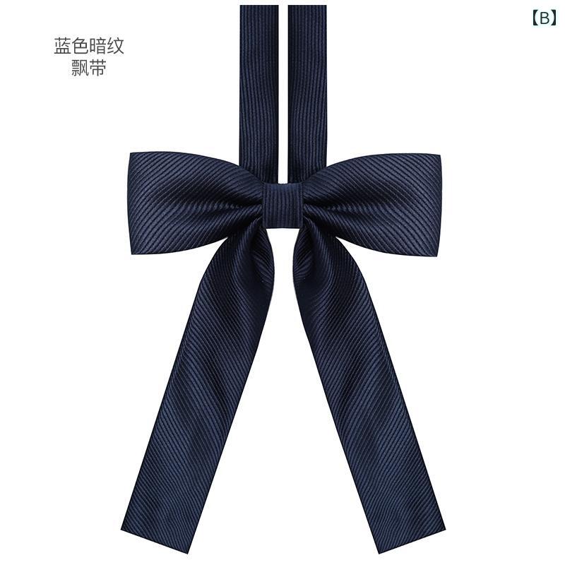 リボン タイ 制服 JK 襟 レディース コスプレ ストリーマー 撮影 小道具 韓国 かわいい シンプル ダーク 赤 青 黒 結び シャツ