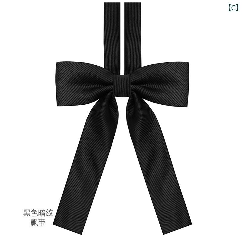リボン タイ 制服 JK 襟 レディース コスプレ ストリーマー 撮影 小道具 韓国 かわいい シンプル ダーク 赤 青 黒 結び シャツ