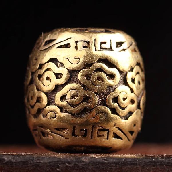 アクセサリー パーツ ビーズ 穴あり バレル 真鍮 祥雲 回紋 数珠 仏珠 ハンドメイド クラフト DIY 手作り 手芸 素材 資材 ブレスレット ネックレス ピアス イヤリング ストラップ チャーム レトロ エスニック アジアン チベット 仏教