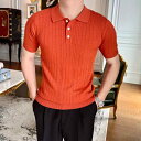ポロシャツ 半袖 メンズ おしゃれ 春夏 トップス ニット ジャカード スリム フィット 薄手 通気 変形しにくい ストレッチ ソフト ビジネス カジュアル レトロ ケーブル柄 赤 黒 白 大きいサイズ(4)