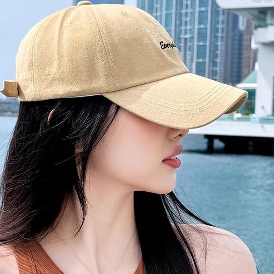 日焼け防止 キャップ レディース メンズ 帽子 春夏 つば広 小顔効果 通気性 調節可能 旅行 ショッピング 韓国 カジュアル 英字 カーキ グレー 黒(4)