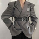 サスペンダー レディース ベルト おしゃれ パンク ロック スカート 装飾 黒 ウエストマーク ダンス 衣装 PU ピンバックル 吊り コート アウター