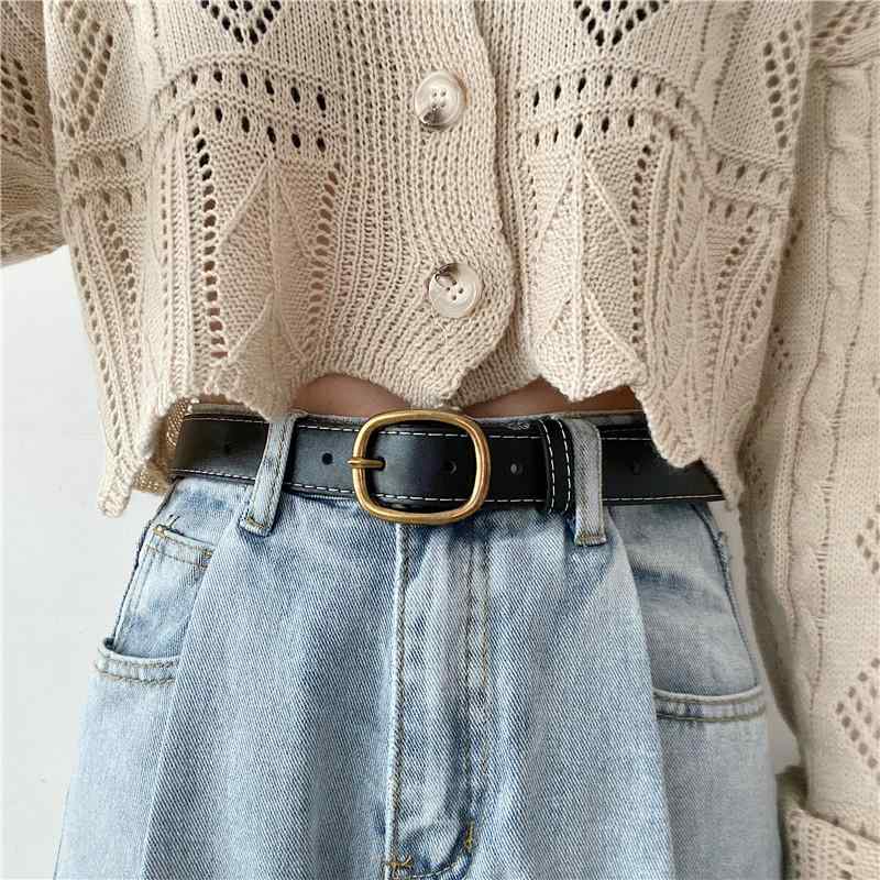 ベルト レディース 黒 デニムパンツ 合わせ おしゃれ 韓国 シンプル カジュアル ウエストマーク 装飾 風
