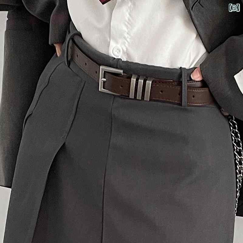 ベルト レディース 韓国 装飾 ジーンズ ブラック コーヒーカラー シンプル おしゃれ ウエストマーク