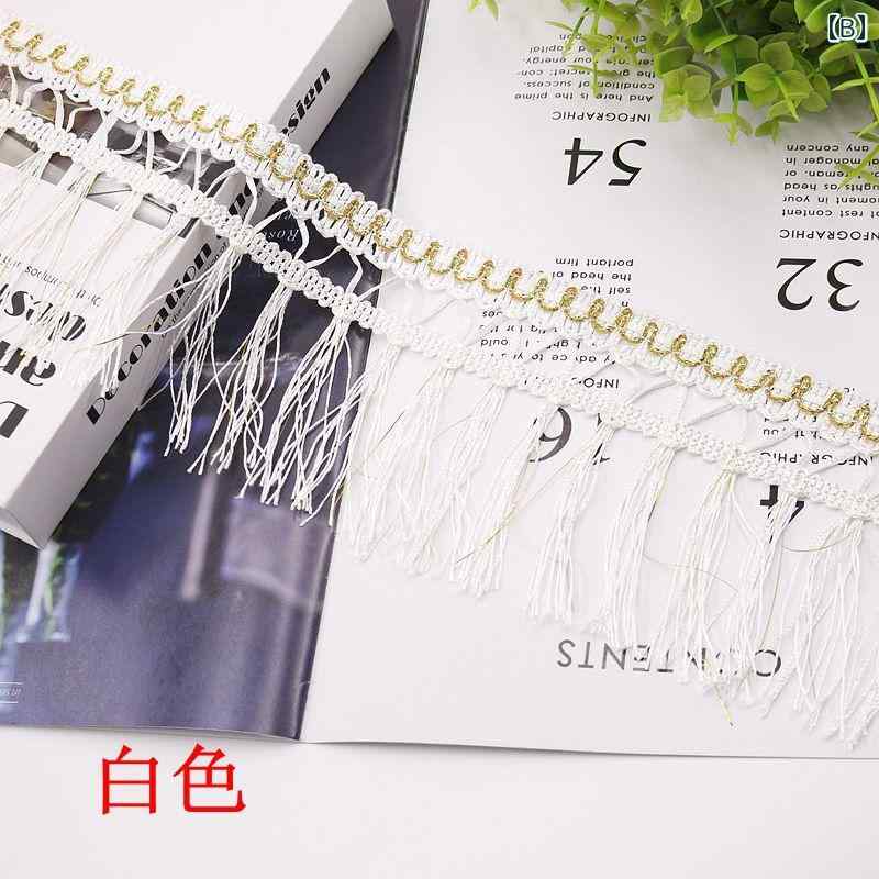 インテリア 車 トラック 内装パーツ タッセル カーテン 房 装飾 10cm幅 ソファ テーブルクロス スカート 縁取り DIY材料 白 ゴールド 紫