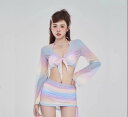 ベリーダンス レッスン着 セットアップ レディース 長袖 トップス ミニスカート ブラジャー ショーツ ドローストリング ソフト 速乾 通気 パフォーマンス ス...