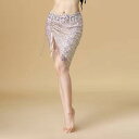 ベリーダンス レッスン着 スカート レディース スパンコール 刺繍 ウエストゴム ドローストリング スリム アシンメトリー パフォーマンス ステージ 衣装 セクシー おしゃれ