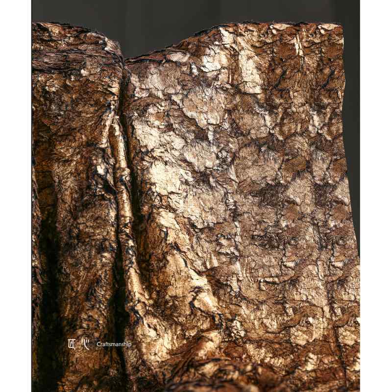 ふわふわ 生地 布 ひび割れ ブロンズ かっこいい ウール ジャケット 衣類 フェイクファー アンティーク調 ポリエステル ハンドメイド