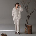 ルームウェア メンズ 上下 セットアップ 長袖 柔らかい 春秋 パジャマ 二重 綿 ガーゼ シンプル 無地 ポケット ウエストゴム レディース 大きいサイズ
