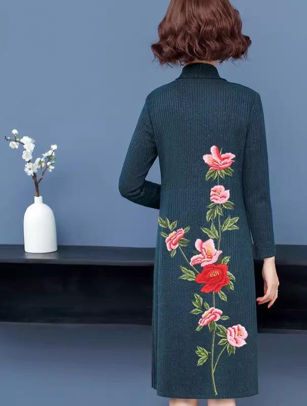 ワッペン 縫い付けタイプ 牡丹 刺繍 布 装飾 大きめ ロング おしゃれ ハンドメイド シンプル 大 洋服 レトロ 手芸