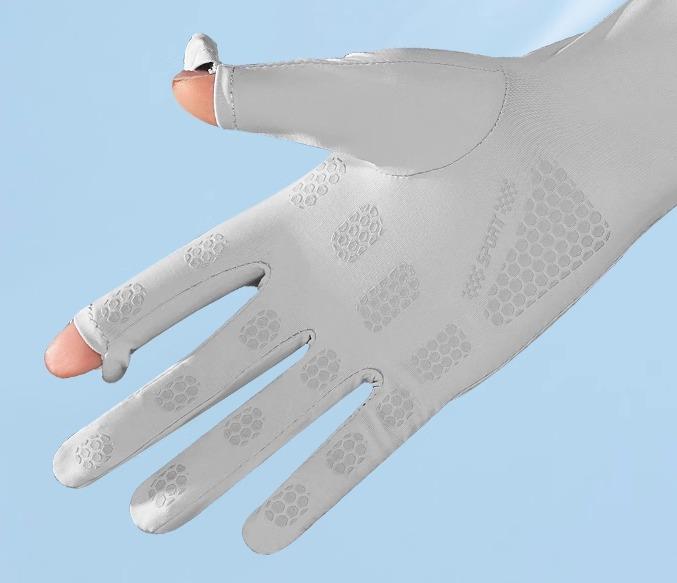 手袋 スマホ対応 夏 日焼け対策 ひんやり 涼しい フリーサイズ ユニセックス 薄手 通気性 滑り止め 運転 サイクリング アウトドア ベージュ グレー