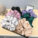 シュシュ かわいい レディース 韓国 サテン 大きめ ヘアゴム アクセサリー 大人 フレンチ レトロ シンプル 無地 青 黒 紫 プレゼント 誕生日